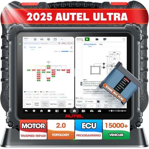 Autel Scanner MaxiSys Ultra, 2023 Newest MSULTRA Top Intelligent Diagnostic, [$2000 5in1 VCMI], Topology, ECU Programming & Coding, 40+ Service, Upgraded of MS919/ MS909/ Ultra Lite, FCA Autoauth