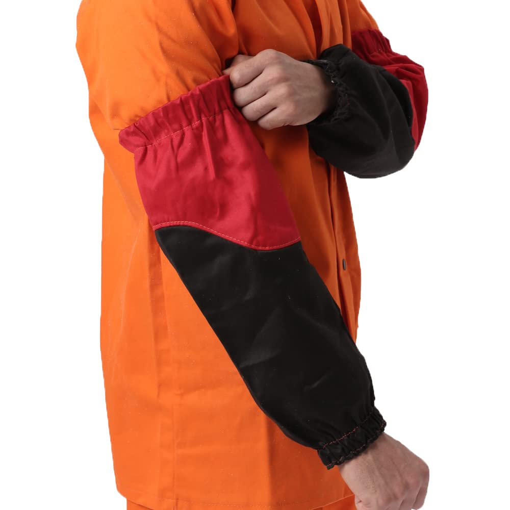 Worker Arm Protective Sleeves Flame Resistant Cotton Sleeves for Arc Welding Plasma Cutting 46cm 18