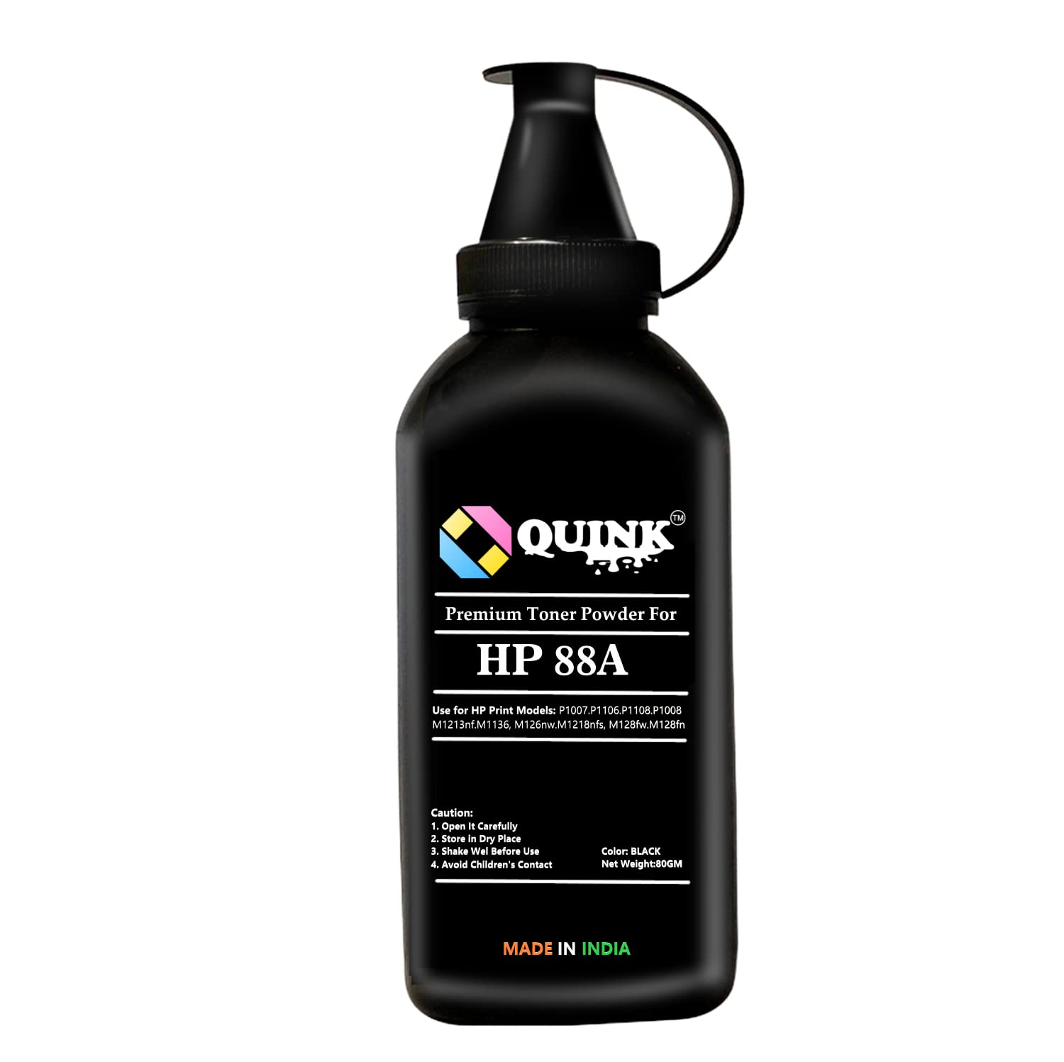 QUINK 88A Toner Powder Refill for HP 88A CC388A Cartridge 80g Per Bottle - 1 Pack