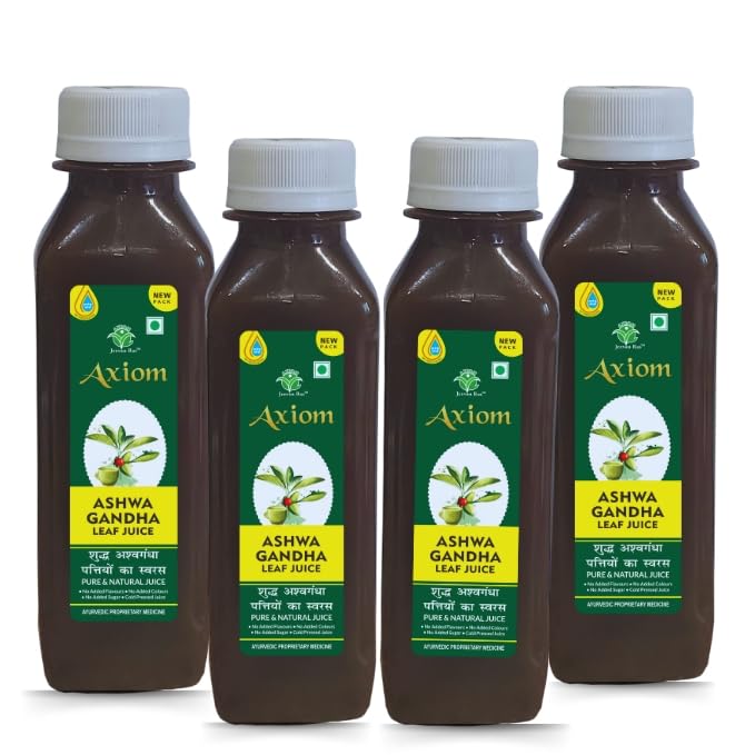 Jeevanras Ashwagandha Leaf Juice - 160mL (Pack of 4)| Weight Loss Drink for Women and Men | Infused with Pure Ashwagandha herbs | Ashwagandharishta juice