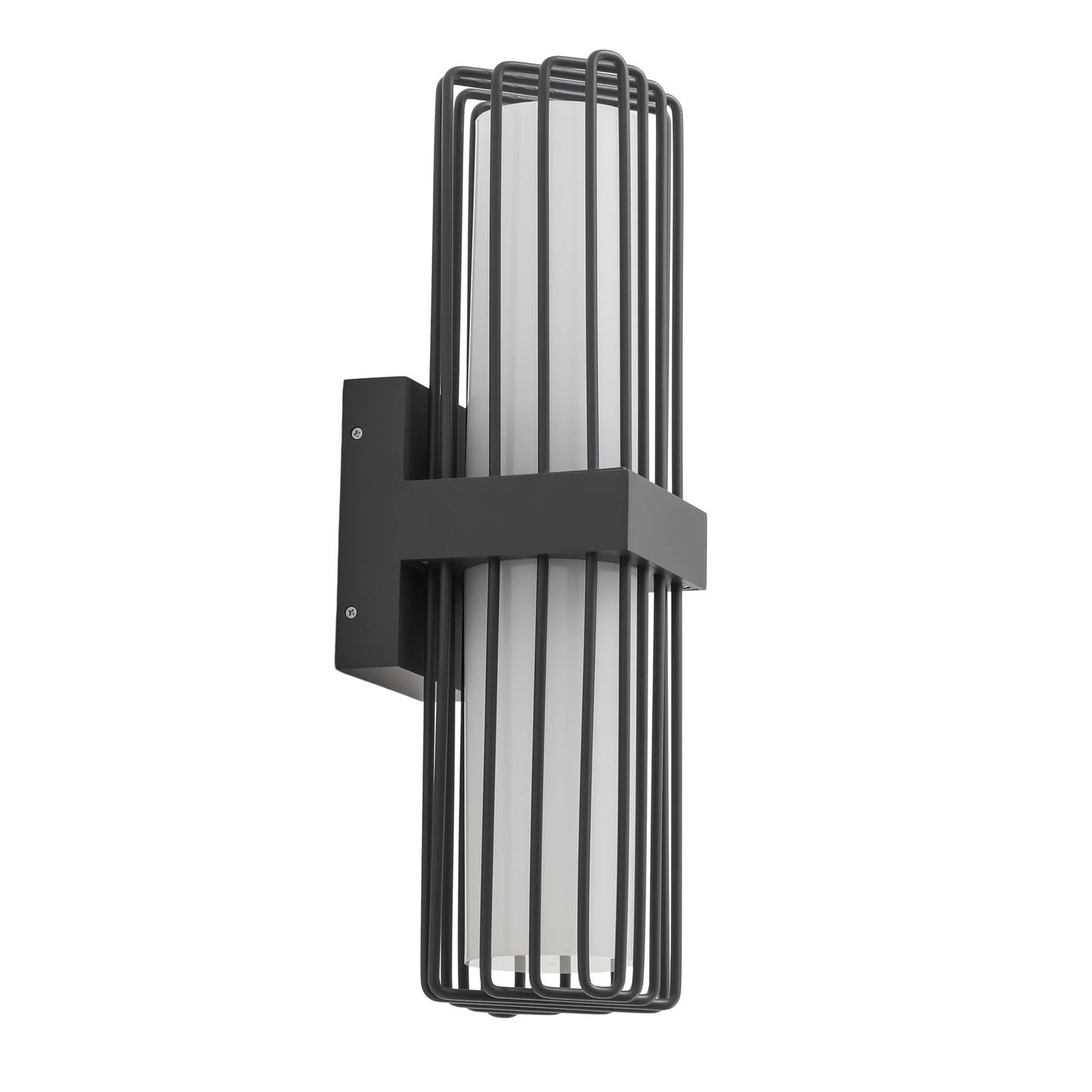 Lucande Outdoor Wall Light Chandan dimmable (Modern) in Black Made of Aluminium (2 Light Sources, E27) from wall lamp for Exterior/Interior Walls House Terrace und Balcony