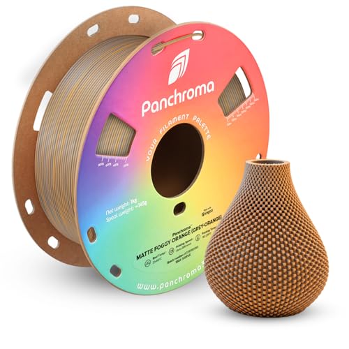 Image of Polymaker Panchroma Matte PLA Filament 1.75mm, 1kg, Dual Foggy Orange | High Speed 3D Printing Filament Fits for Most FDM 3D Printers, Smooth Finish & Hide Layer Lines, Grey-Orange