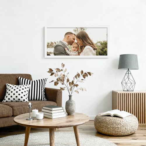 Image of DUENPY 14x30 Picture Frame 4x6 Collage Picture Frame Displays Fourteen 4x6 inch Photos Collage Wall Decor Wall Hanging White