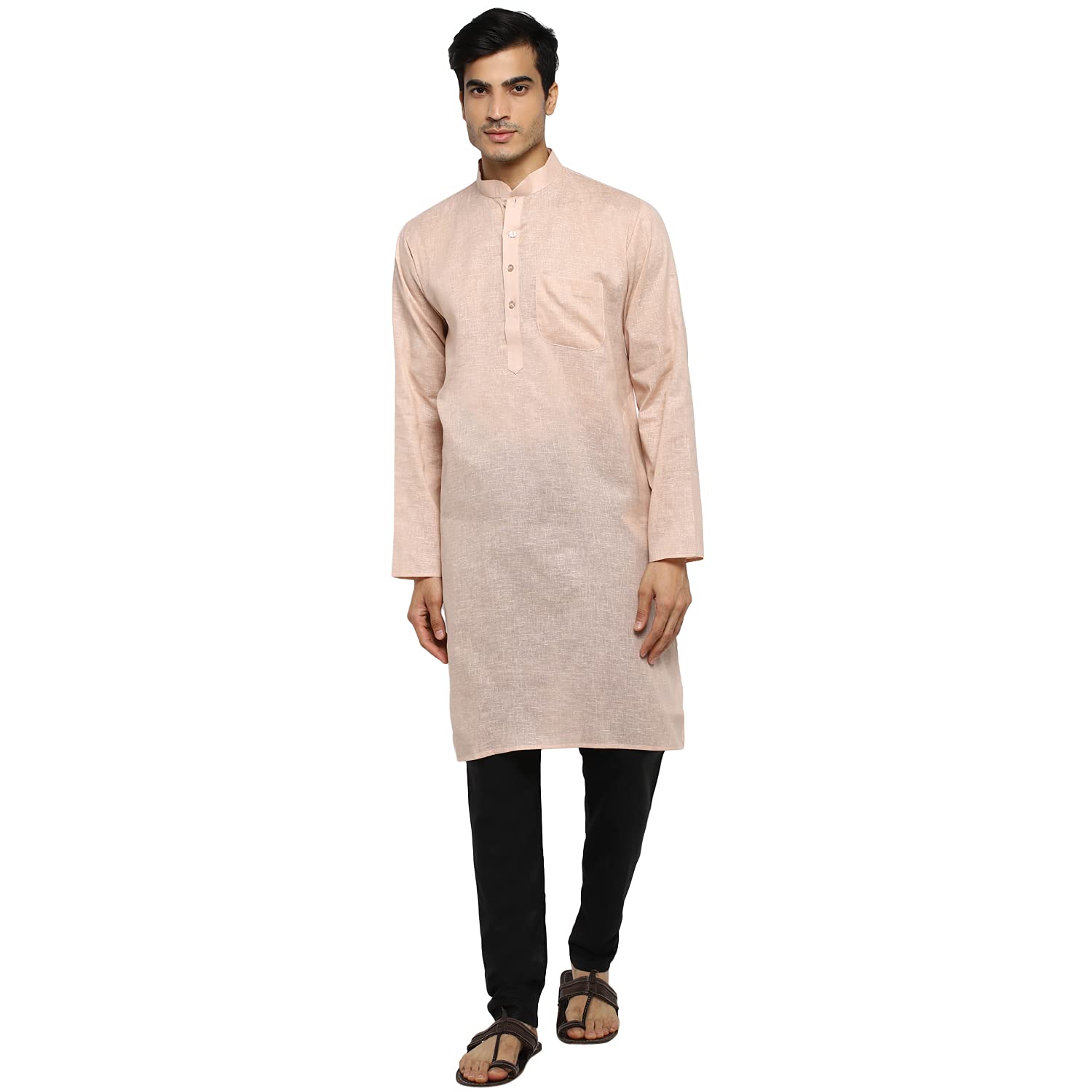 royal kurta Mens Cotton Linen Kurta Pyjama Set-picture-38