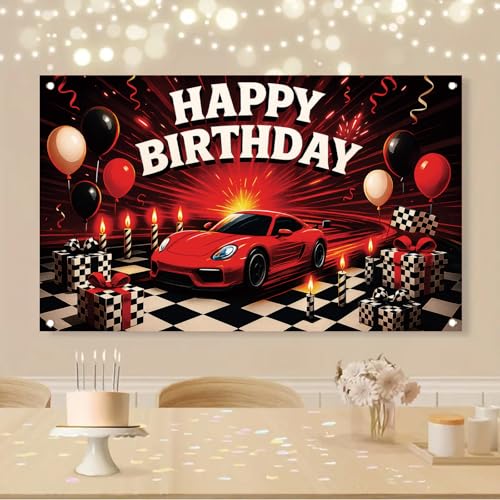 Fondo para fiesta temática de autos 71 x 43 pulgadas miniatura 5