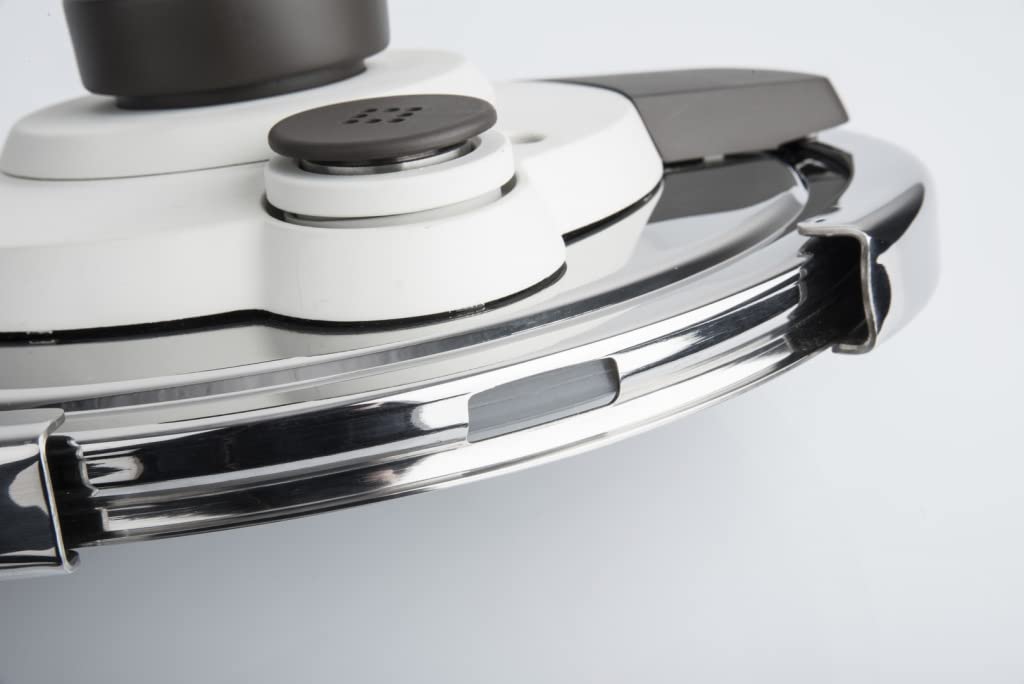 Barazzoni Pentola a Pressione Dual System Facile, capacità 4,5lt, ø 22cm, Acciaio Inox 18/10, Made in Italy, 4.5 Litri, Inossidabile