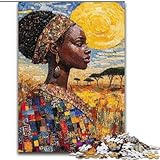 Puzzle 1000 pièces Femme Africaine pour Adultes, Jeu Stimulant et interactif en Famille (26x38cm)