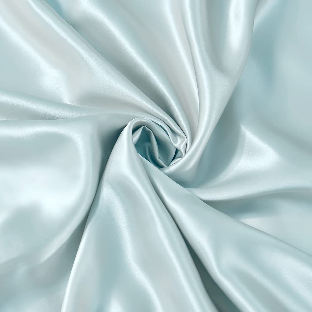 THXSILK 25 Momme Seidenbezüge 2er Set für Kissen, Seide Kissenbezüge Seidenkopfkissenbezüge Damen/Herren, Hellblau, 40x60cm