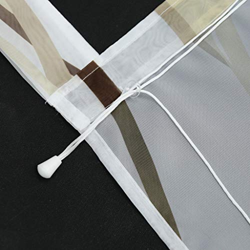 ESLIR Roman Blind with Eyelets, Kitchen Roman Curtains, Transparent Tab-Top Roller Blind Curtains with Wave Print - Image 4