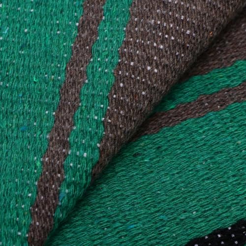Manta gruesa mexicana verde para sofá y decoración de salas 5