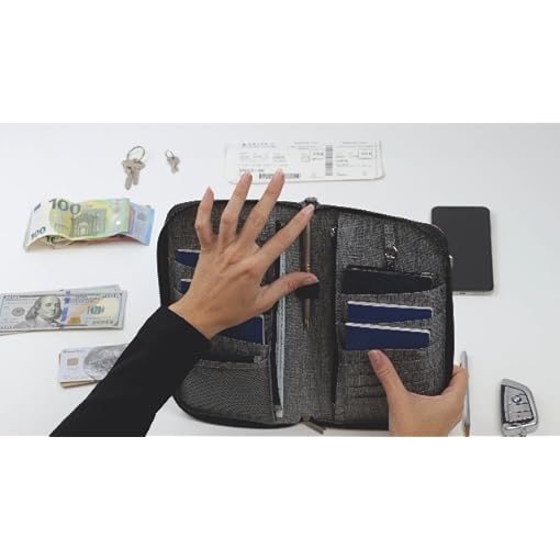 Valante-Premium-Family-Travel-Document-Organizer-Capacious-RFID-Passport-Holder-Wallet-Large-gray