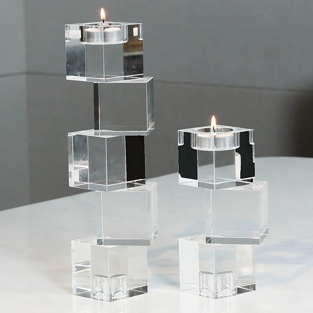 świecznik świecznik Crystal Candle Holder, Świecznik Dla Stożkowa Świeca Tealight Holder, Candelabra do stołów do jadalni, ślubu, wystrój domu ozdobny świecznik (Color : Large)