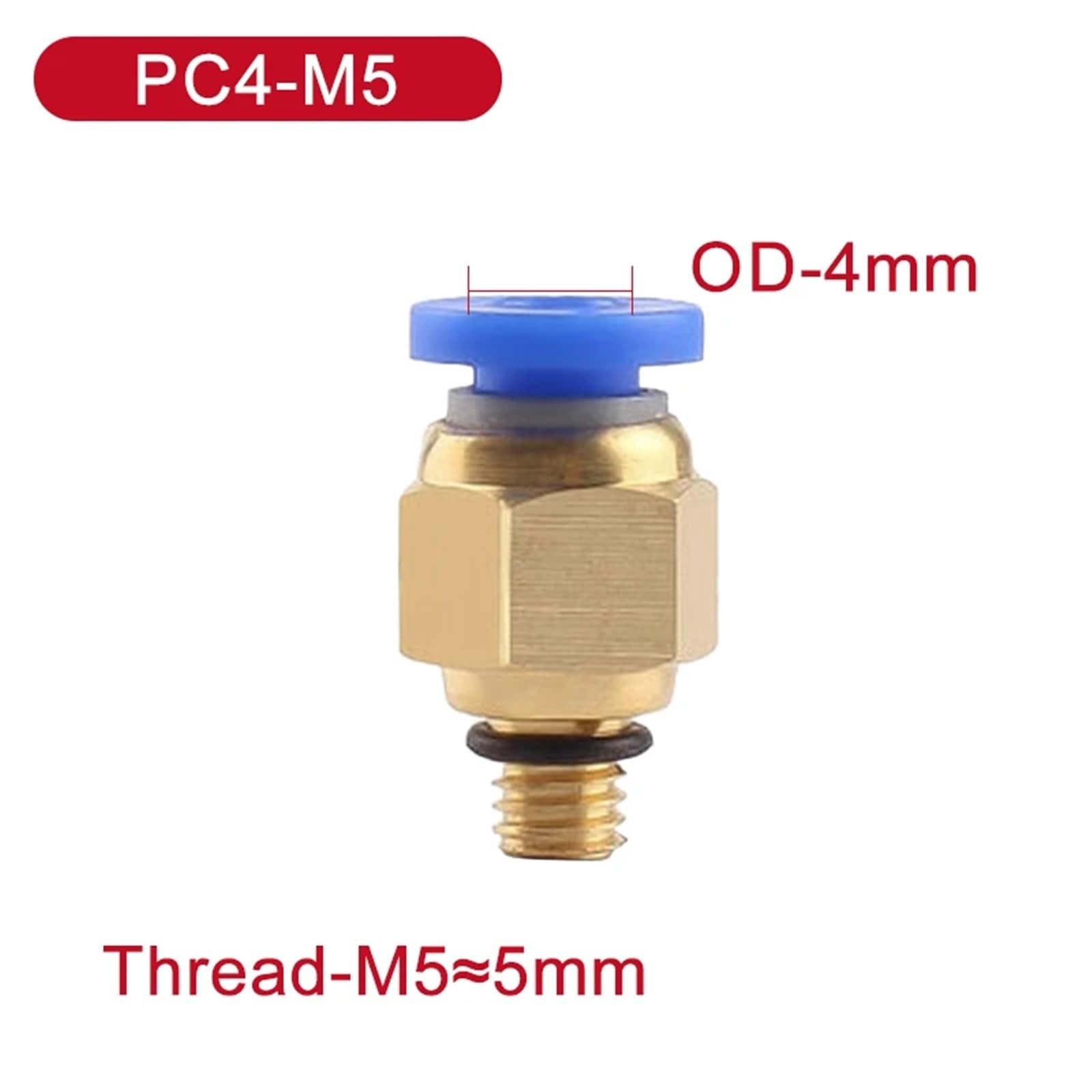 Impianto di tubature pneumatiche d’aria, Confezione da 5 raccordi rapidi pneumatici con filettatura maschio PC girevoli da 4 a 12 mm, 1/8-1/2 pollici(Pc6mm-1i8)