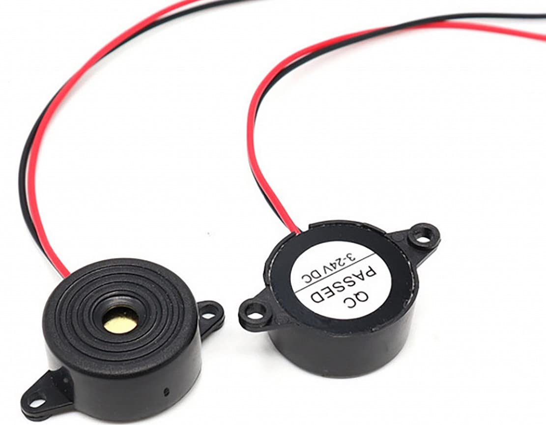 6 Cicalini Elettronici DC 3-24V Con Connettori Batteria - Allarme 85-95dB Per Elettronica