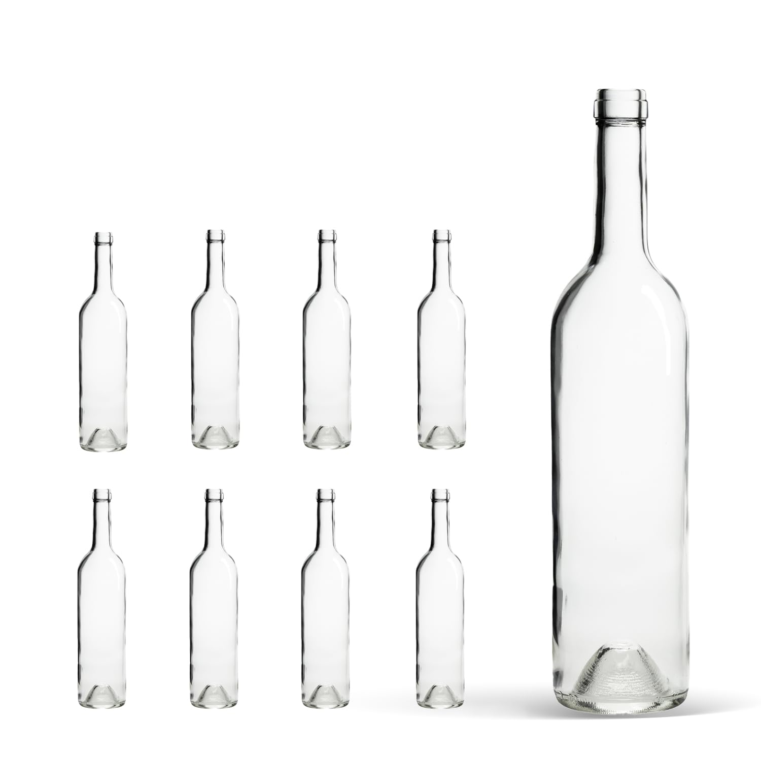 Bouteille 750ml Bordeaux 32 pièces - Bouteilles de vin vide pour brasserie à la maison - Boîte de rangement pour boissons - Décoration de service - En verre transparent