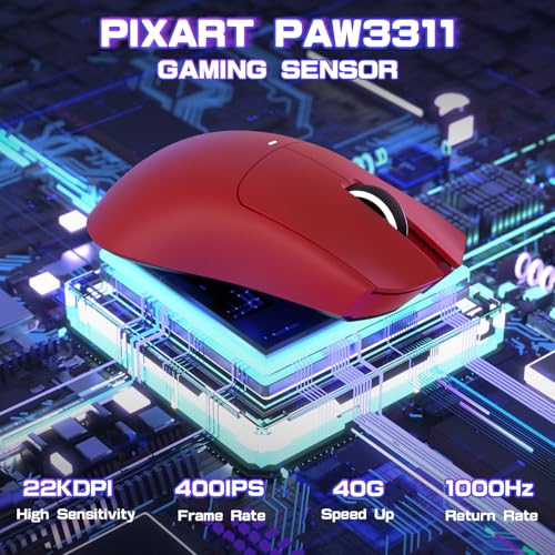 Image of ATTACK SHARK X11SE Ultra-Light Wireless Gaming Mouse, Red