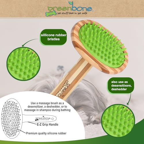 Image of Greenbone Pet Spa Massager - All-Natural Bamboo Pet Grooming Tool - Entirely Made from Sustainable Bamboo for Dogs & Cats