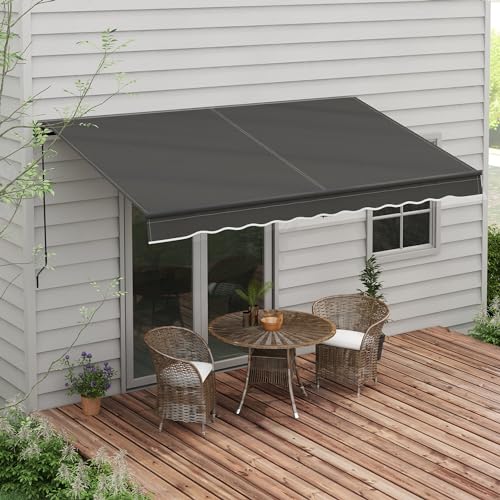 image for Outsunny 12' x 10' Retractable Awning, Patio Awning Sunshade Shelter w