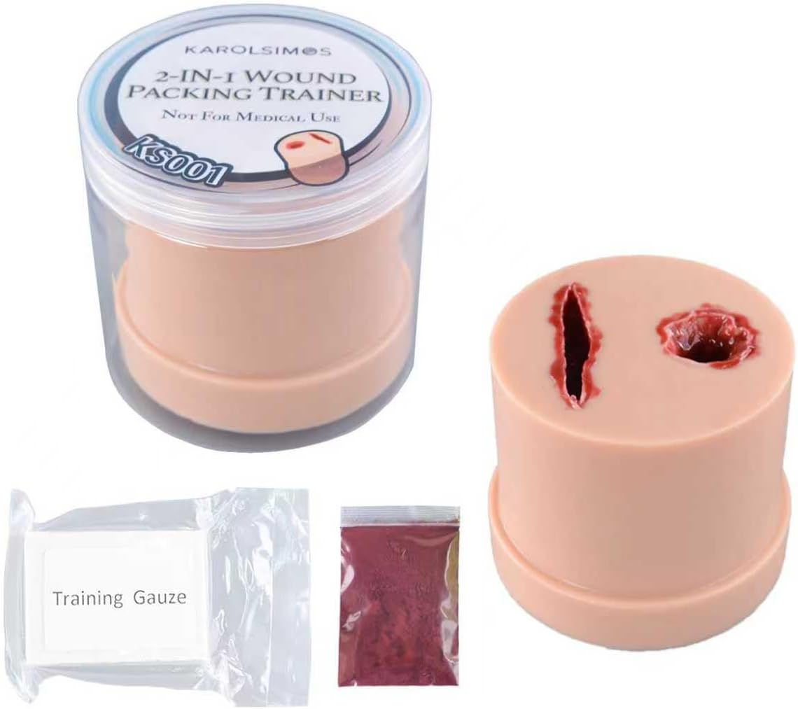 Upgraded Deep 2-in-1 Wound Packing Task Trainer, Bleeding Control Kit Trainer, Stop The Bleed Practice Kit for Medical Education, First Aid Emergency Practice, Military Trauma