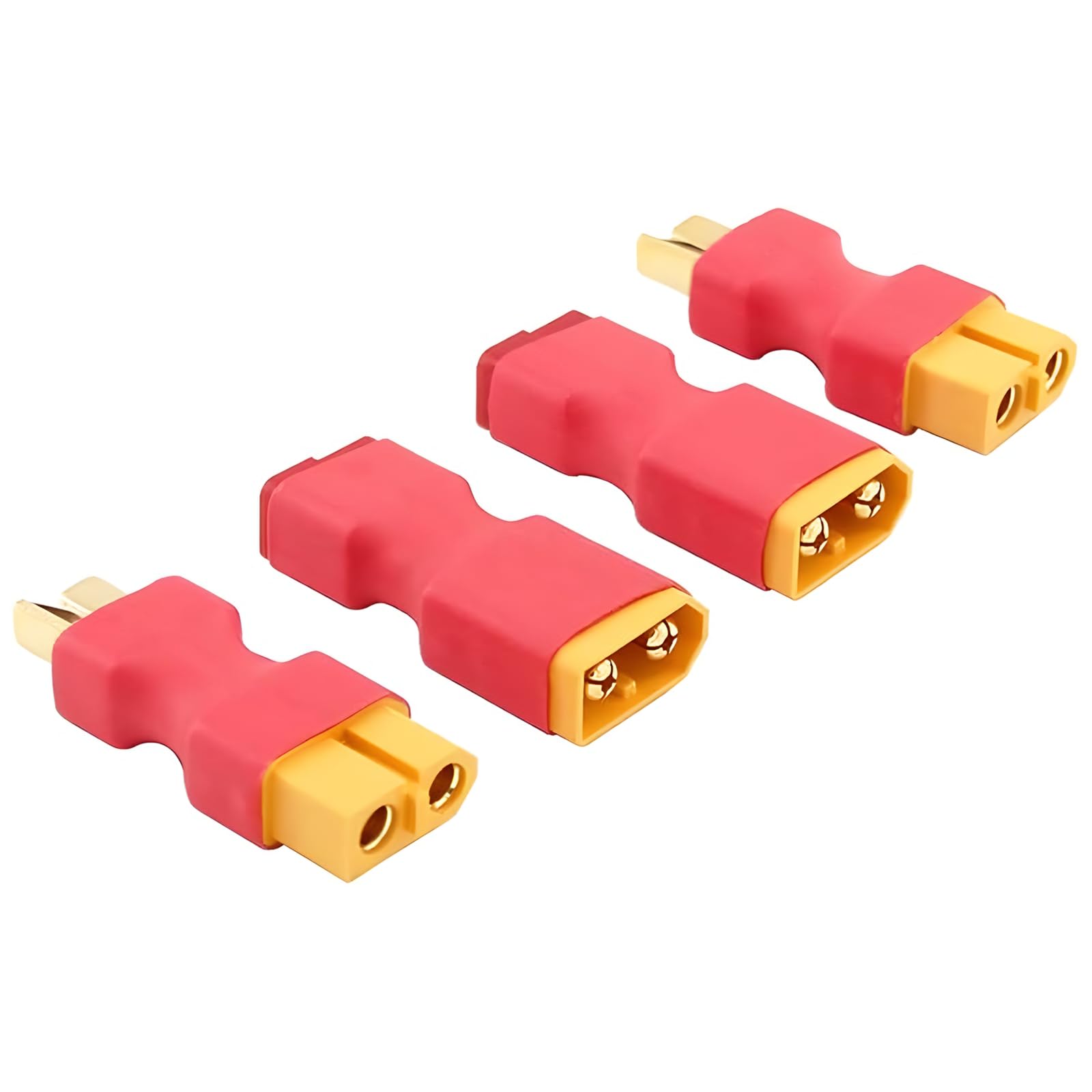 2pcs XT60 Female to Deans Male, 2pcs XT60 Male to Deans Connector Female, Battery Connectors XT60 for RC Battery ESC Charger Drone Ebike, No Wires XT-60 T-Plug Adapter
