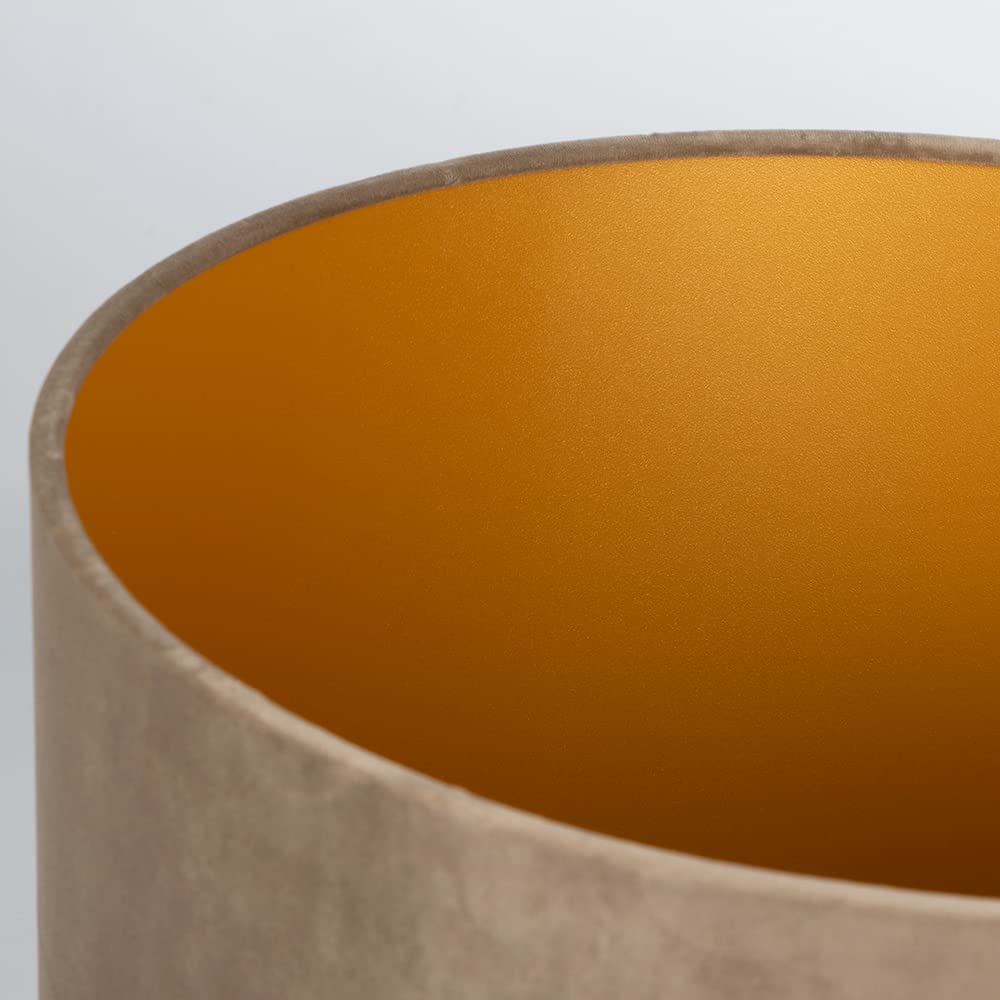 Uniqq Paralume in velluto tortora, Ø 40 cm-40 cm di altezza