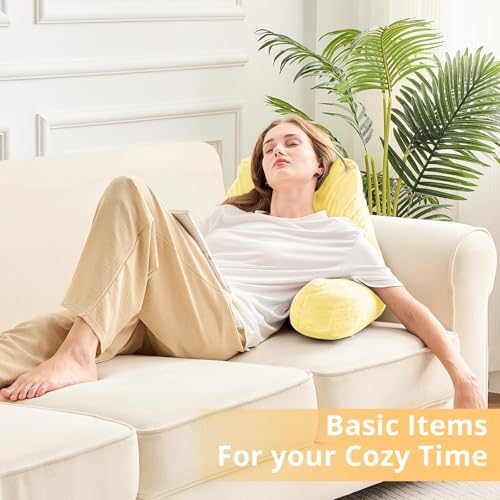 Image of Sasttie Reading Pillow for Bed, Back Pillow for Sitting Up, Light Yellow