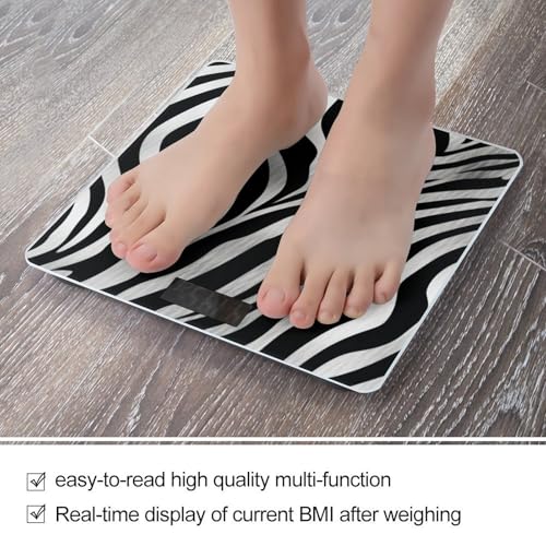 Báscula digital de baño con diseño cebra y sensor 400 lb miniatura 5