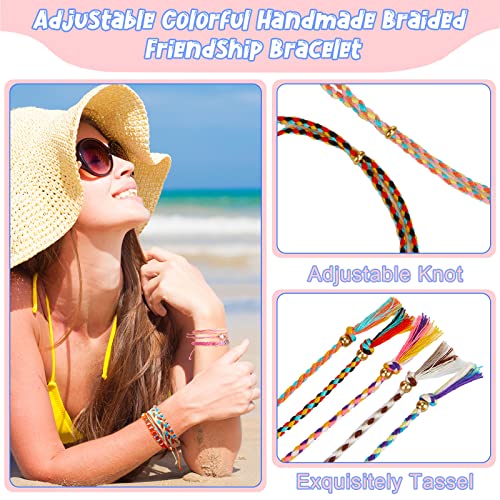 Tuanse 75 Pcs Friendship Bracelets for Women Surfer Wave Bracelet Handmade Ocean Wave Adjustable Anklets Waterproof Woven Beach Summer Bracelets for Women Cute Aesthetic Strand Bracelets Jewelry3