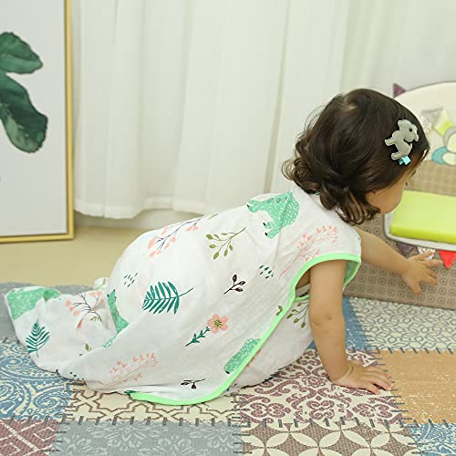 Image of Baby Sleeping Sack Muslin Cotton, Soft Wearable Blanket for Summer, 0.5 Tog Sleeveless Sleep Sack for Newborns (0-3M), 6-12M, 0-12 Months, Lightweight Infant Sleep Bag for Boys & Girls