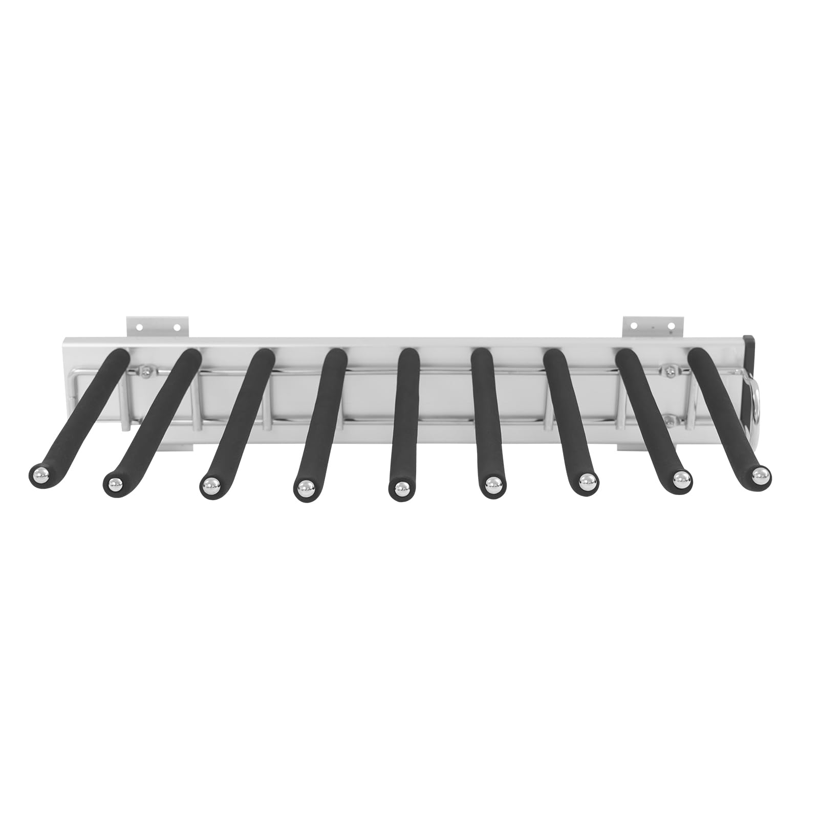 Hosenbügel, Ausziehbar, Edelstahl Hosenbügel, Platzsparend, Ausziehbare Kleiderstange mit Rutschfester Beflockung für 9 Hosen, Hosenbüge für Kleiderschrank, 46x32.5cm, Rechts