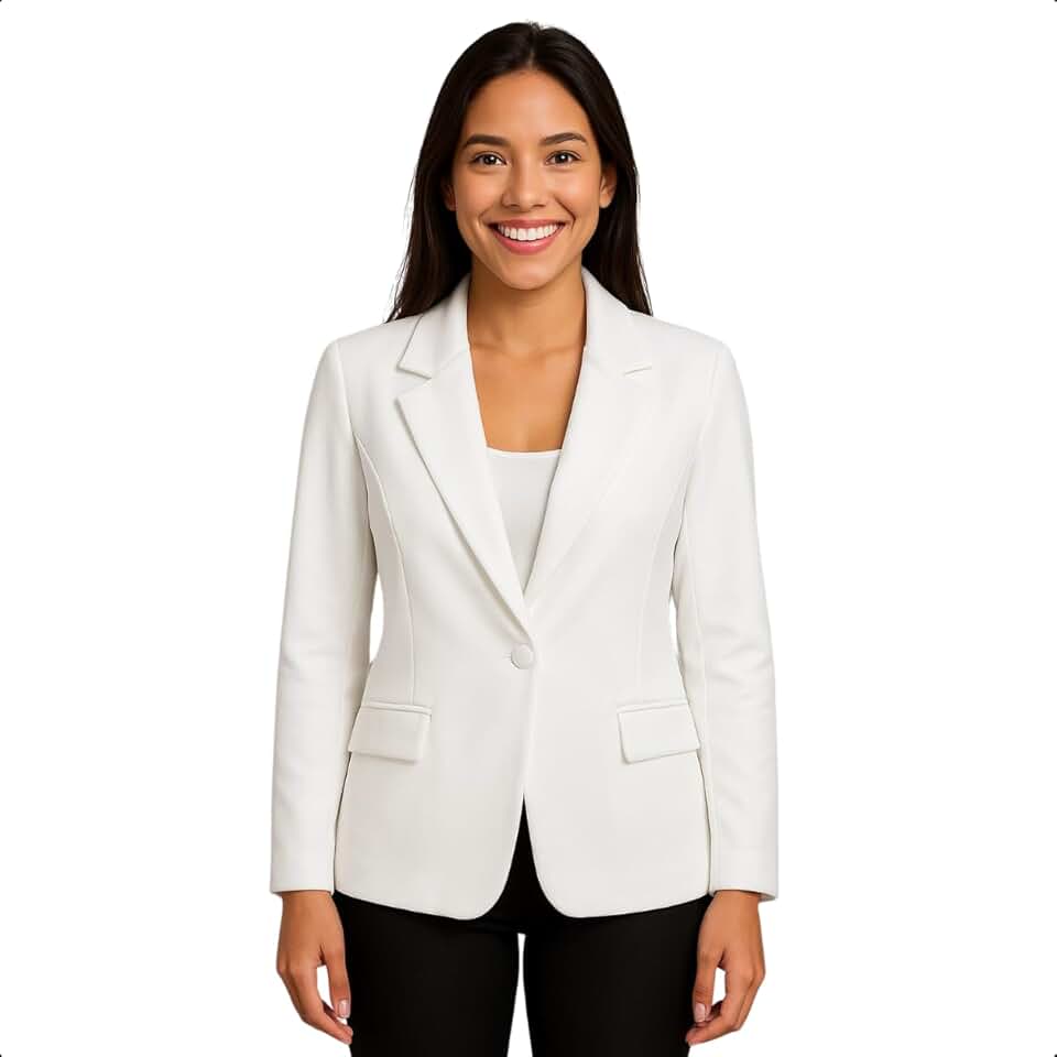 Blazer Feminino Sem Forro com Botão Encapado e Bolsos Falsos