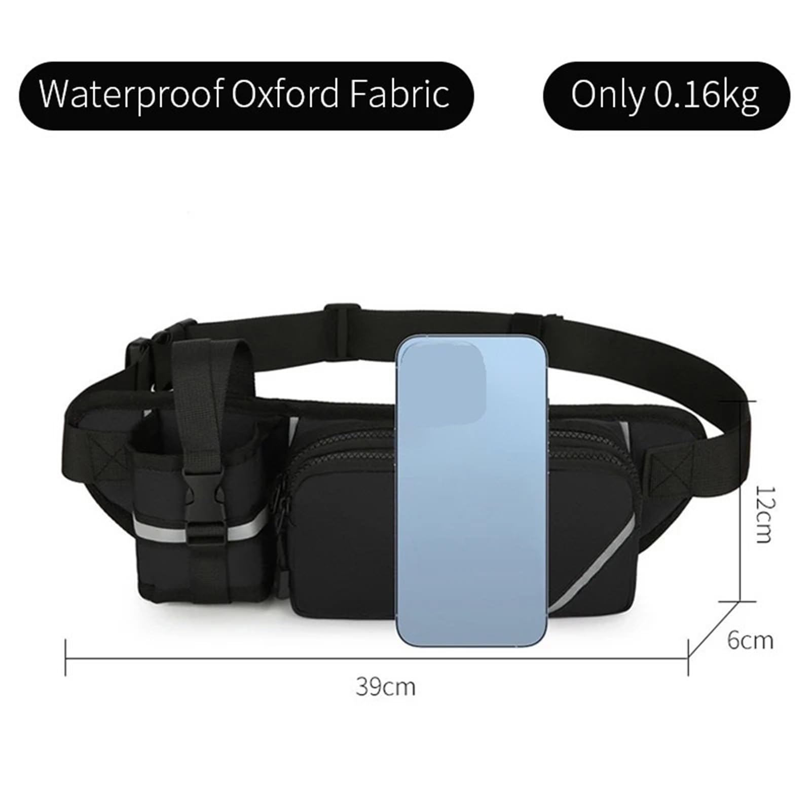 Men's Sport Waist Bag Chest Small with Water Bottle Fixing Pocket for Gym Running Hiking Outdoor Travel Campus School, pomarańczowy, Einheitsgröße, One Style