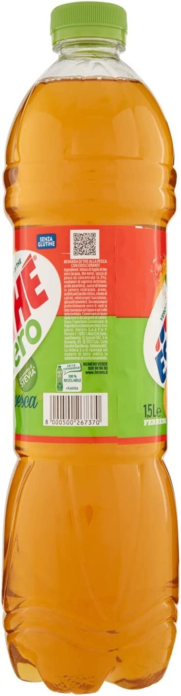 12 x Ferrero té helado melocotón The' Pesca PET 1,5 l ESTATHE Zero tea the sin azúcar