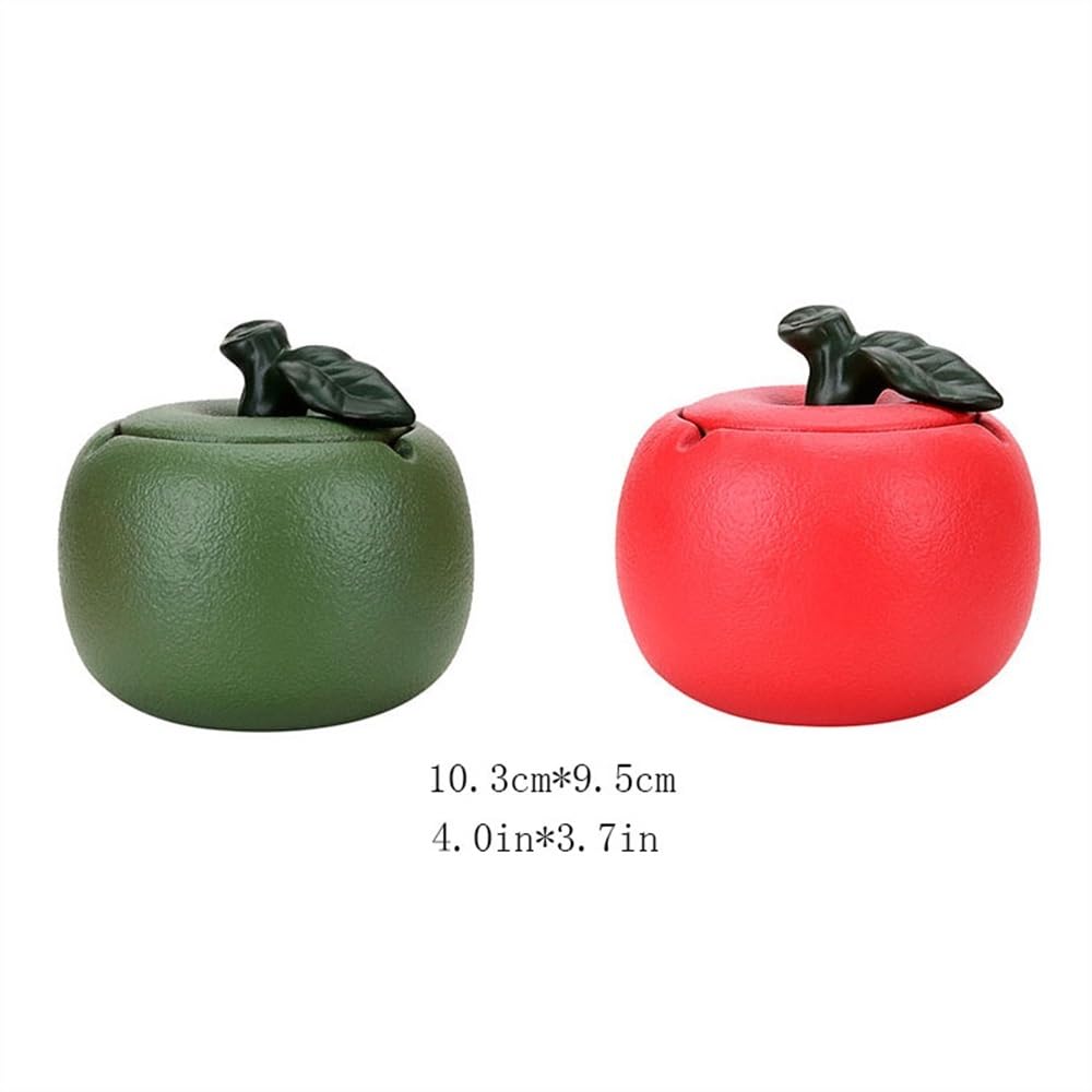 Posacenere decorativo in ceramica a forma di frutta con coperchio, decorazione portatile per interni per casa, stanza e ristorante, per uso desktop, elegante accessorio da tavolo
