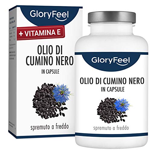 Olio di Semi di Cumino Nero con Vitamina E in Capsule, 1000mg ad alto dosaggio, 420 capsule di Nigella Sativa Egiziana, Acidi Grassi Insaturi, Potente Antiossidante