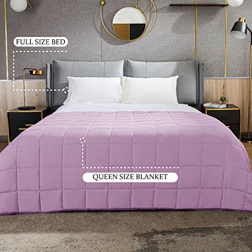 CYMULA Weighted Blanket for Adults (20lbs 60"x80" Queen Size) - Cooling Breathable Heavy Blankets for Summer Winter - Ultra Microfiber Soft Comfort Throw with Glass Beads - Gifts for Men/Women