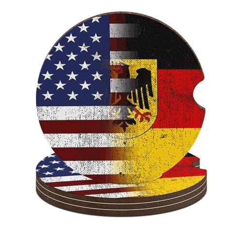 4PCS Posavasos para Carro con Bandera Americana Alemania miniatura 1