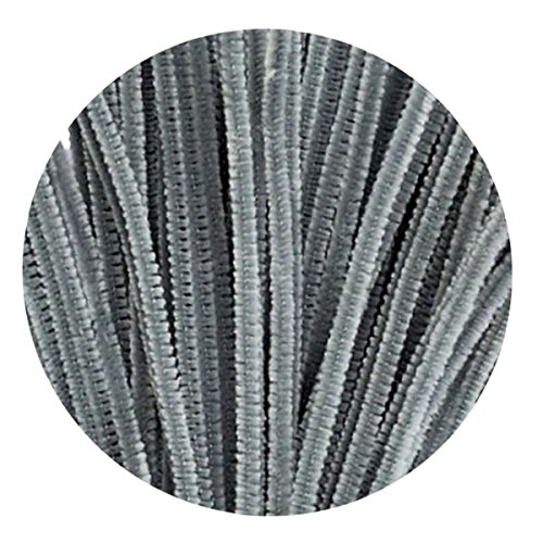 Carykon 100 Pieces Fuzzy Chenille Stems Pipe Cleaners for Arts and Crafts (Grey)