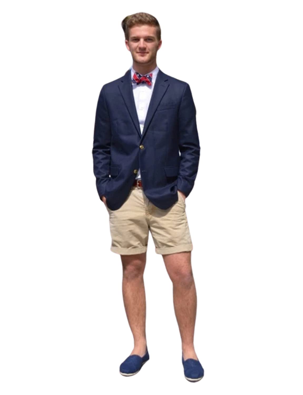 Uomo Vestito Due Bottoni Notch Risvolto Giacca e Pantaloni Corti Casual Cena Estate Smoking