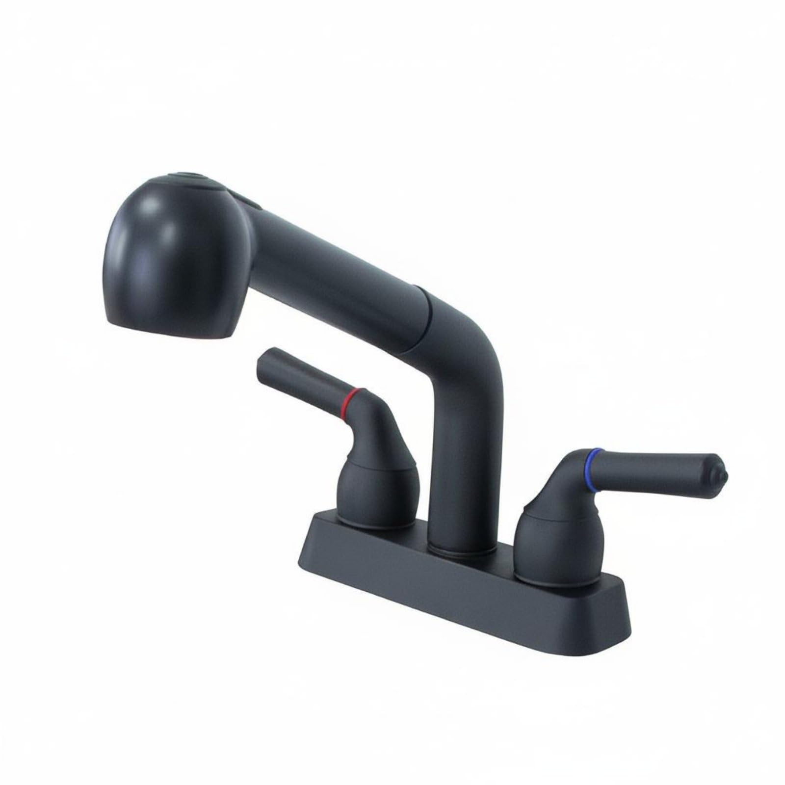 2 Handle Pull-Extendable Faucet Full Rotation Spout Spout Rv Kitchen Faucet Double Handle Utility Spray Head Tap Removable, Matte Black|Water Taps-picture-10