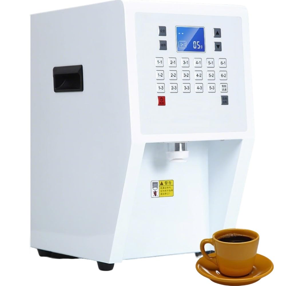 ShaiVrissian Fruit Powder Dispenser Machine,Automatic Powder Dispenser,3.5l Capacity,Smart Panel,17 Preset Memory Buttons,Anti-Drip Design,For Bubble Tea,Creamers,Sugar,Cocoa,Coffee