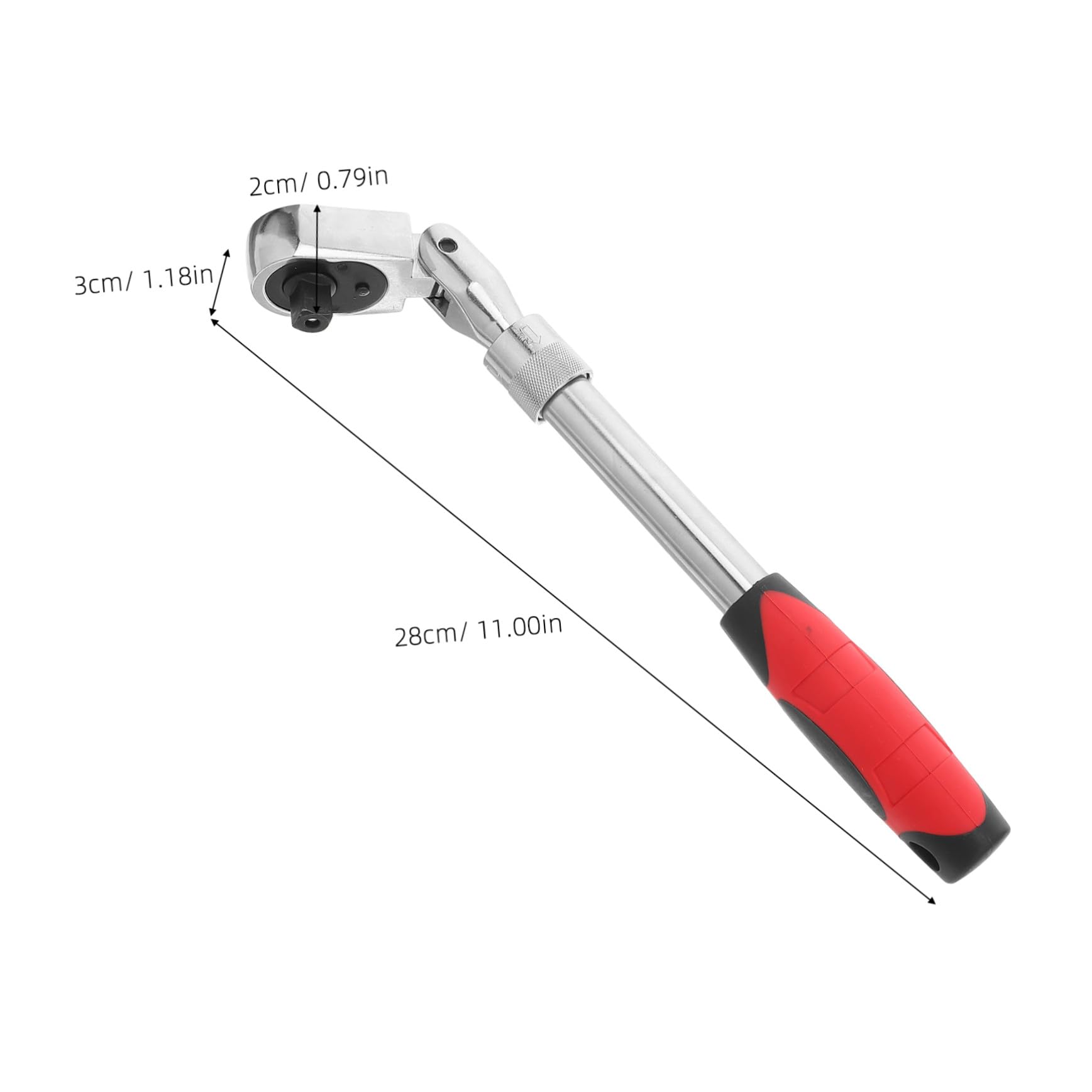 Holibanna Clé à Cliquet Extensible Acier Chrome Vanadium Tête Flexible Dents Réglable avec Dégagement Rapide Outil pour Entretien Automobile