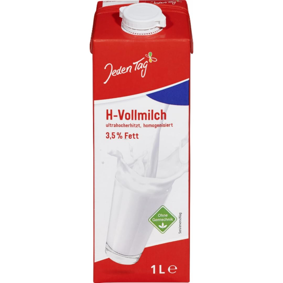 Jeden Tag haltbare milch H-Vollmilch 3,5% Fett 1000 Mililiter x 48 STÜCK mit Pufai Grocery