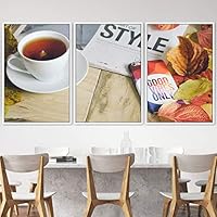 3 Piece Framed Canvas Wall Art Tea Canvas Prints Home Artwork Decoration for Living Room,Bedroom - 16