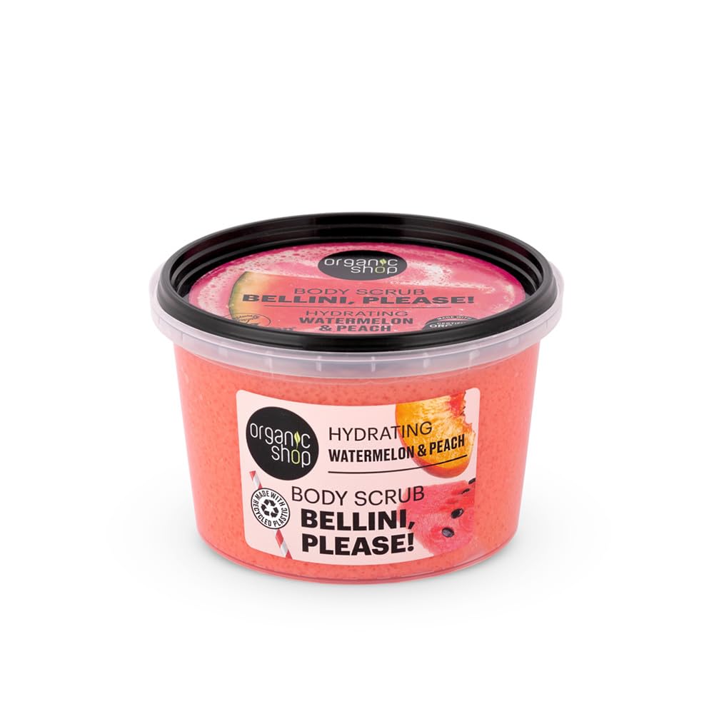 Organic Shop 250ml Body Scrub Hydrating Bellini Please Watermelon & Peach
