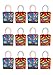 TINYMILLS Superhero Text Party Favor Treat Bags with Handles, Superhero Candy Bags for Birthday Party, Party Supply Decorations Pack of 12