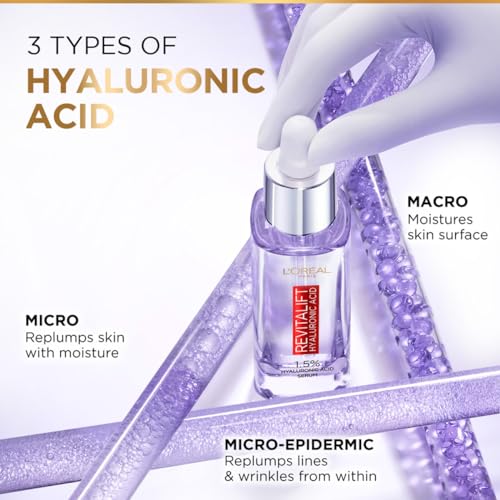 L'Oreal Paris Revitalift Serum, Hydrating and Plumping, With 1.5% Hyaluronic Acid, 15ml - Image 4