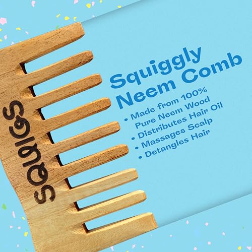 Peine Squigs Beauty Neem de madera para cabello miniatura 2