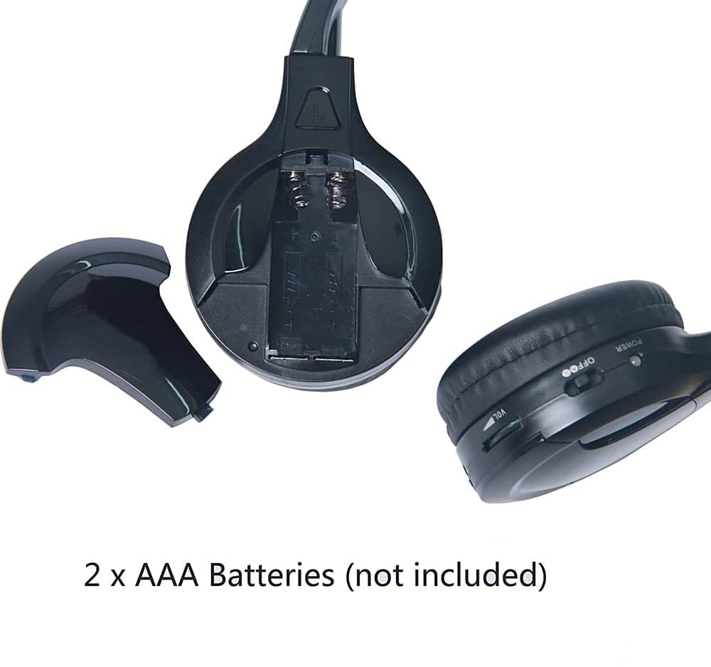 Kopfhörer für Auto-Kopfstütze, DVD-Player, IR-Infrarot-Kopfhörer, 2-Kanal-Auto-Kopfhörer, kabellos, für universelles hinteres Unterhaltungssystem, Kinder-Kopfhörer für Auto, Video, Audiohören