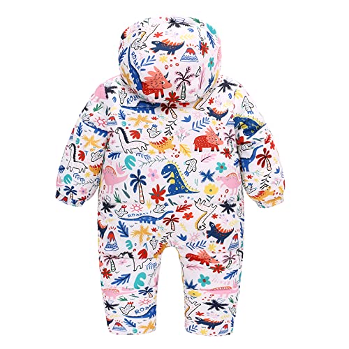 famuka Warm Baby Winter Clothes Hooded Snowsuit Outerwear Onesie with Gloves2